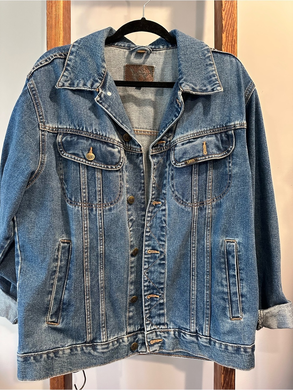 Lee Men's Light Blue Denim Jean Jacket vintage